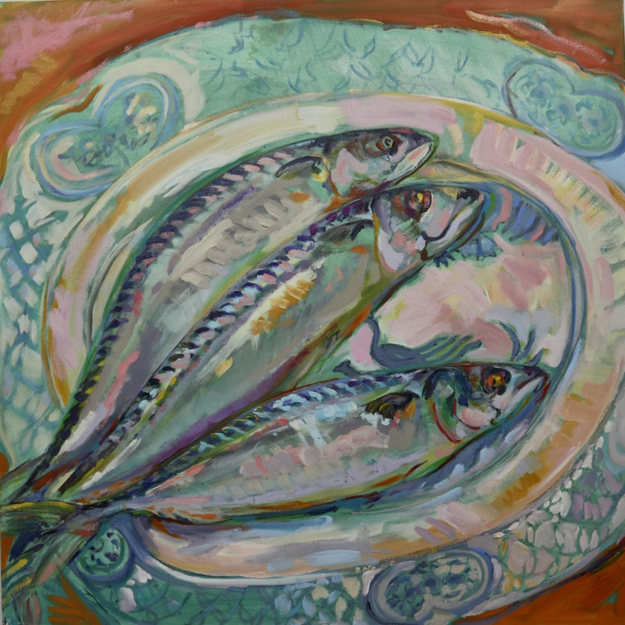 MACKEREL ON SPECIAL PLATE by Dinah Priestly